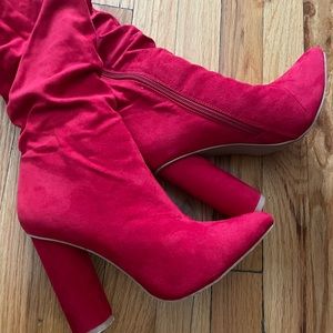 SOLD❌Over the Knee Red Heeled Boots